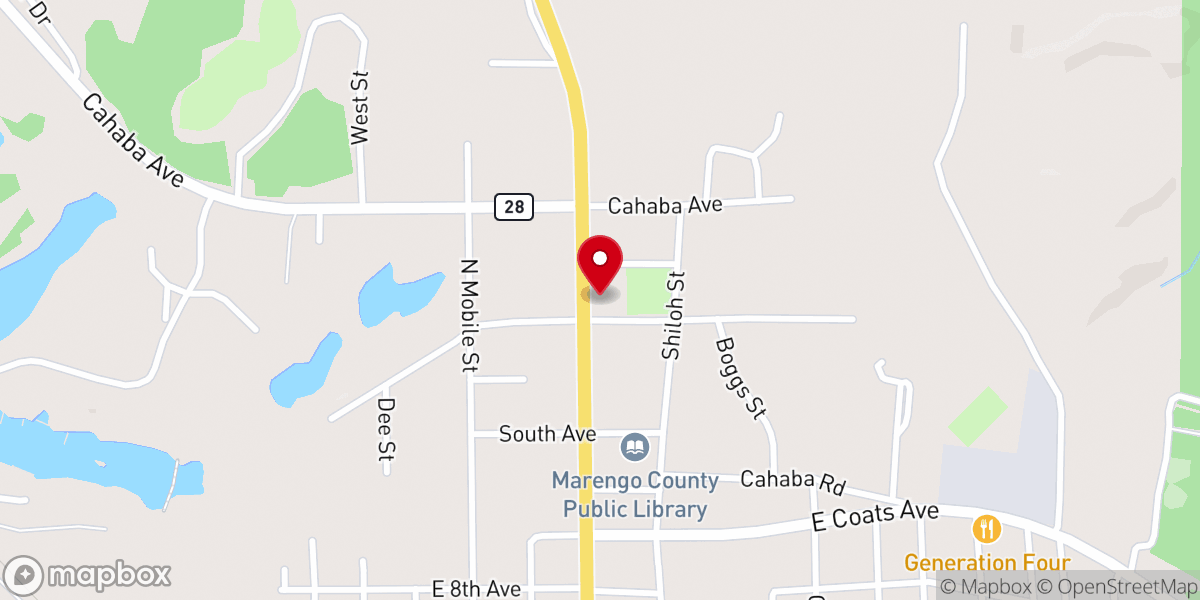 Map showing location of Linden Methodist Church