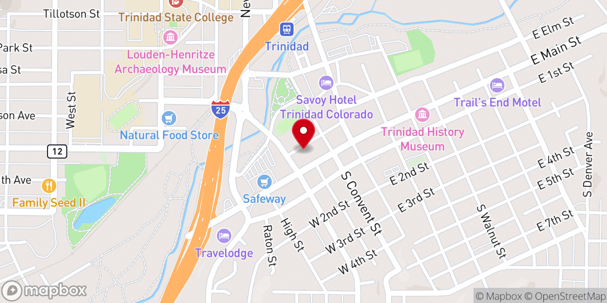 Map showing location of Fishers Peak Soup Kitchen
