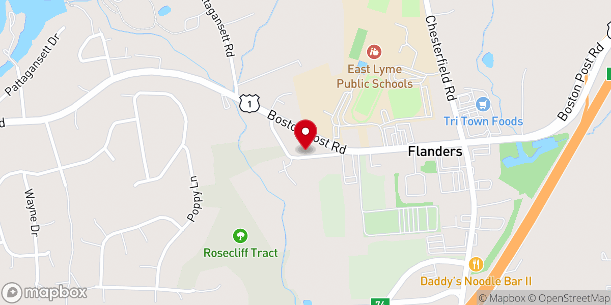 Map showing location of East Lyme Family & Cosmetic Dentistry