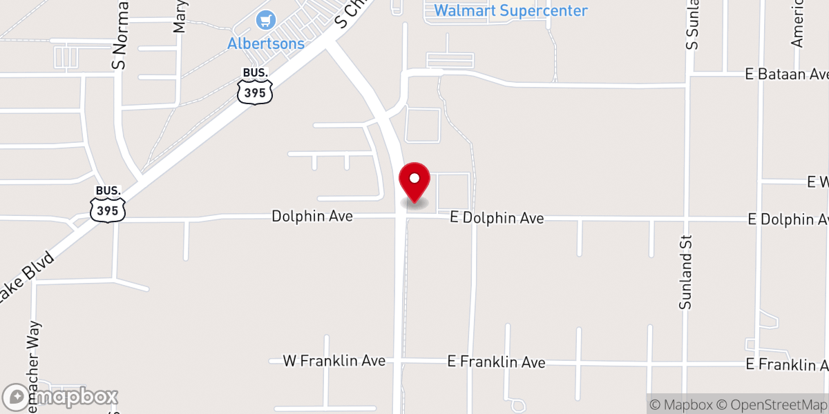 Map showing location of Ridgecrest Apostolic Assembly
