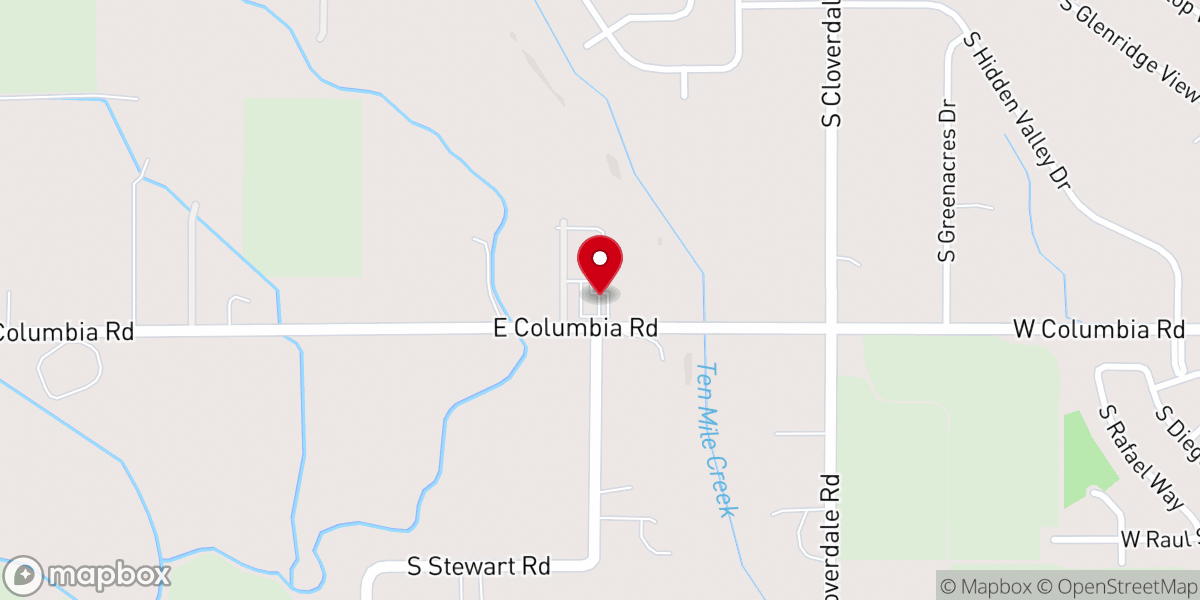Map showing location of Hilltop Community Church