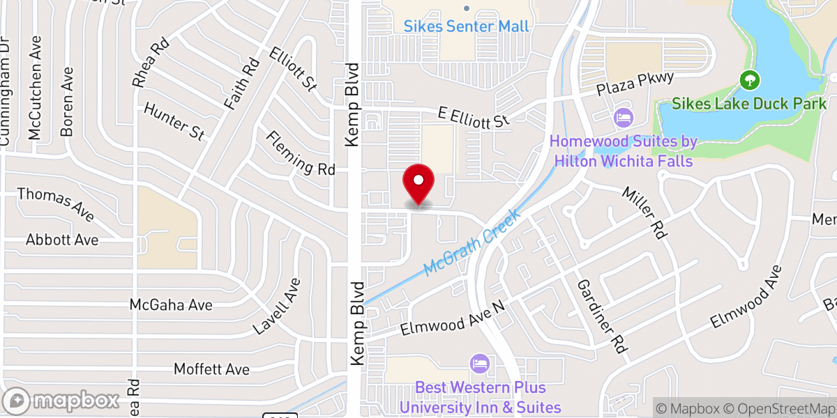 Map showing location of Cornerstone Baptist Church of Wichita Falls Inc