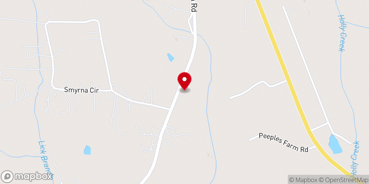 Map showing location of Smyrna Gospel Tabernacle