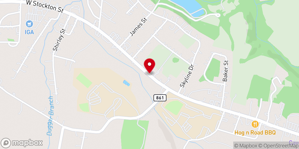 Map showing location of Grace Union Baptist Church