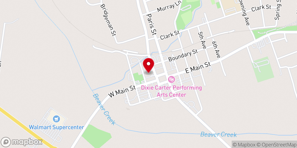 Map showing location of Carroll County Electric Department