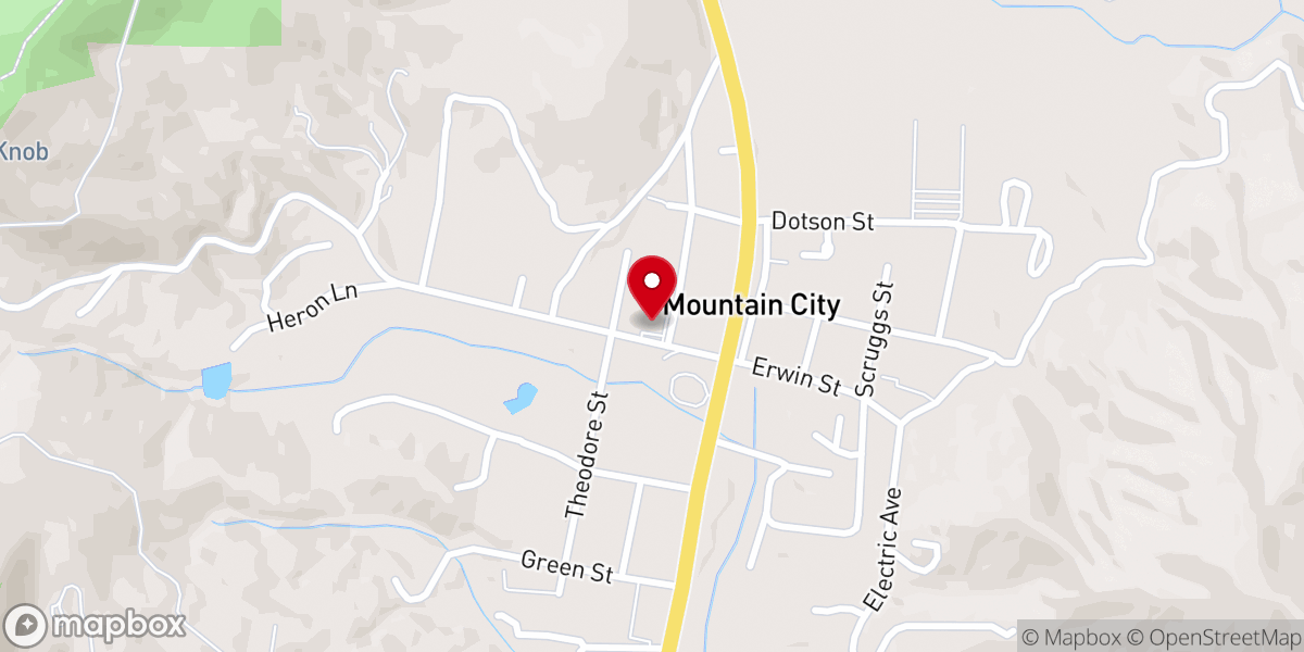 Map showing location of mountain city methodist church