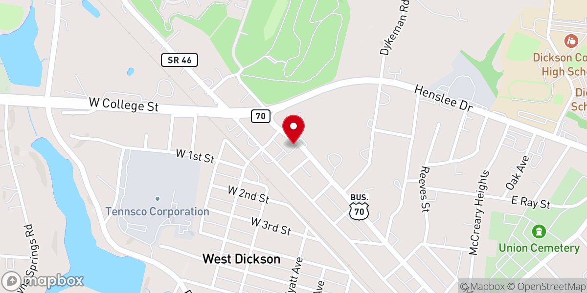 Map showing location of Dickson Church Of God Of Prophecy