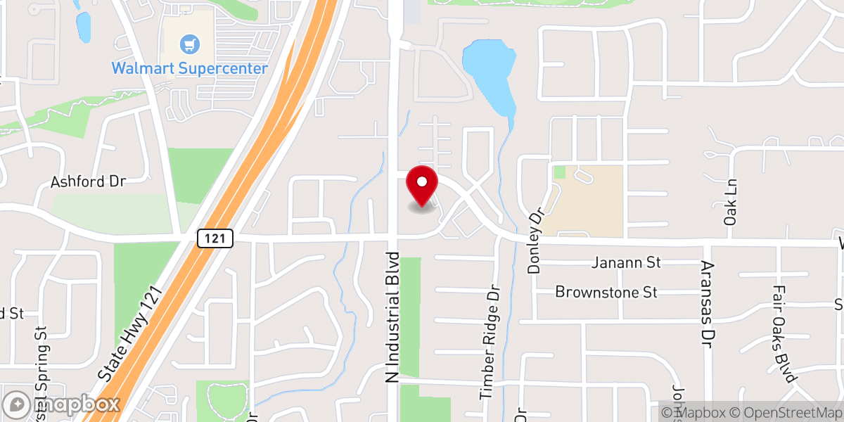 Map showing location of Ash Lane United Methodist Church