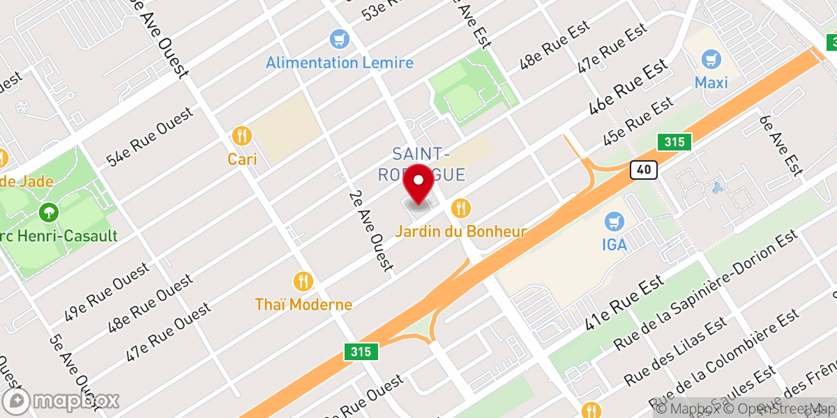 Map showing location of Église agapè libre de québec