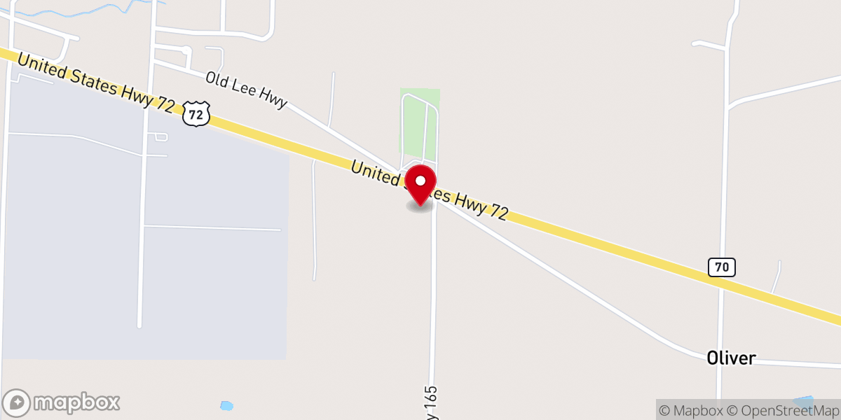Map showing location of Oliver Church of Christ