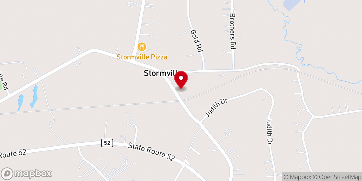 Map showing location of Stormville Full Gospel Chapel