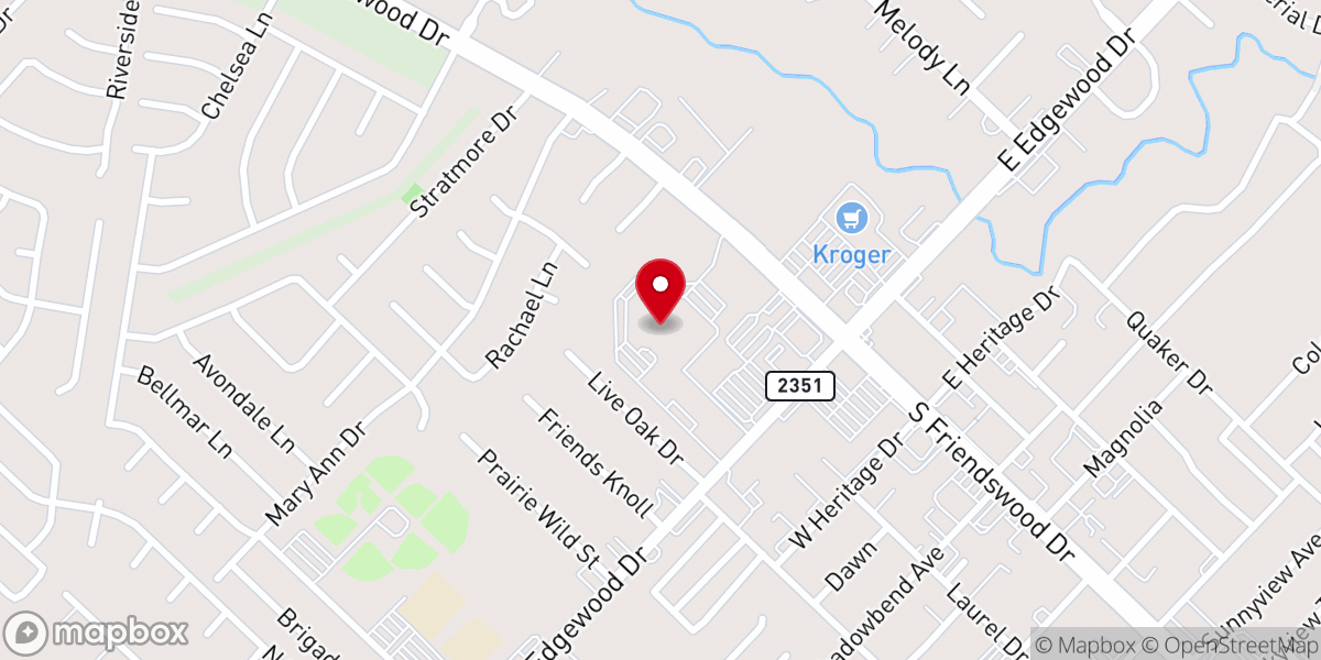 Map showing location of Friendswood Methodist Church