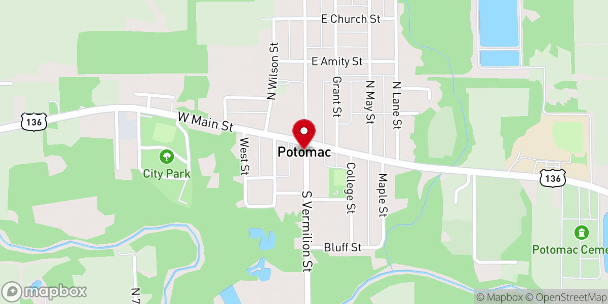 Map showing location of Potomac