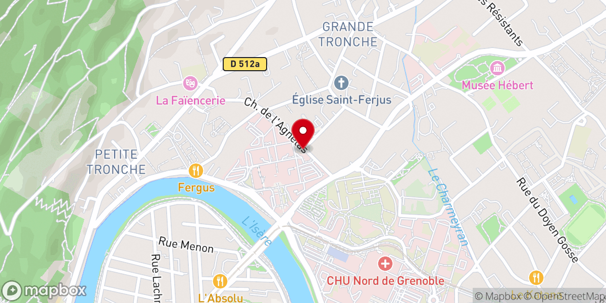 Map showing location of Chapelle Funéraire - CHU Grenoble Nord