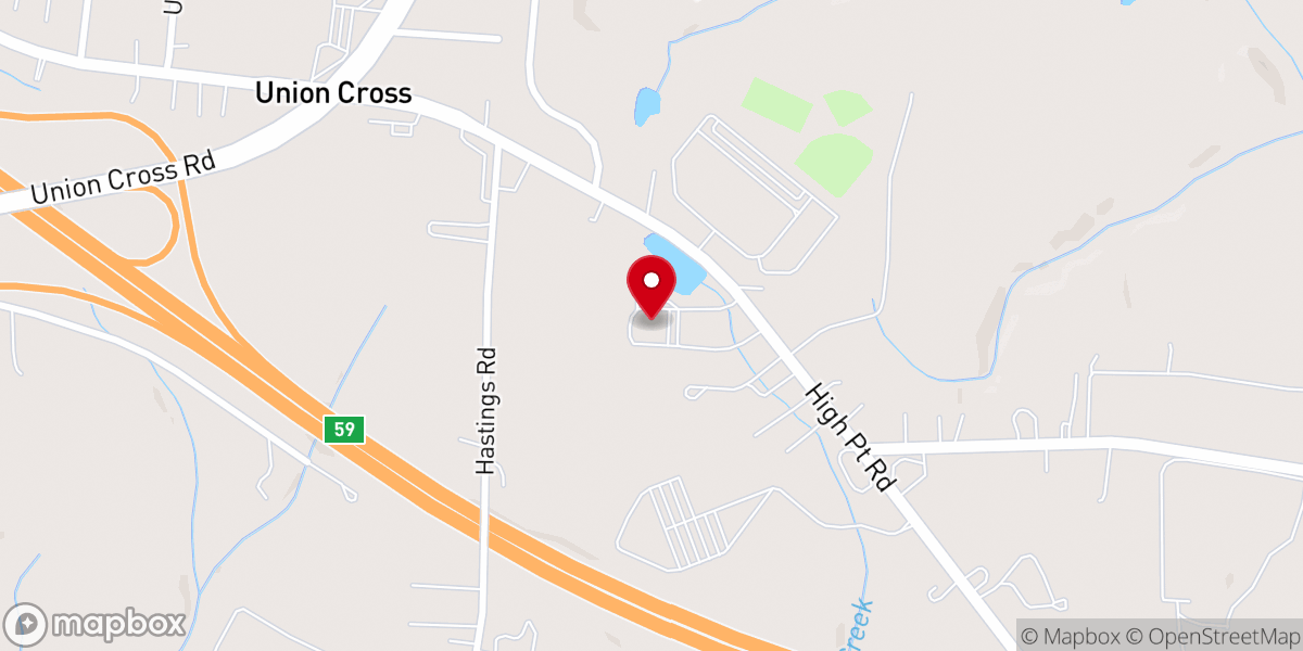 Map showing location of Union Cross Baptist Church