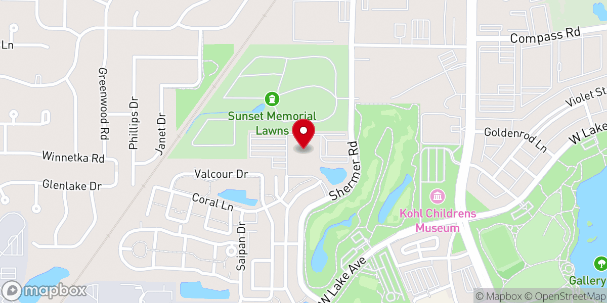 Map showing location of Willow Creek Community Church North Shore