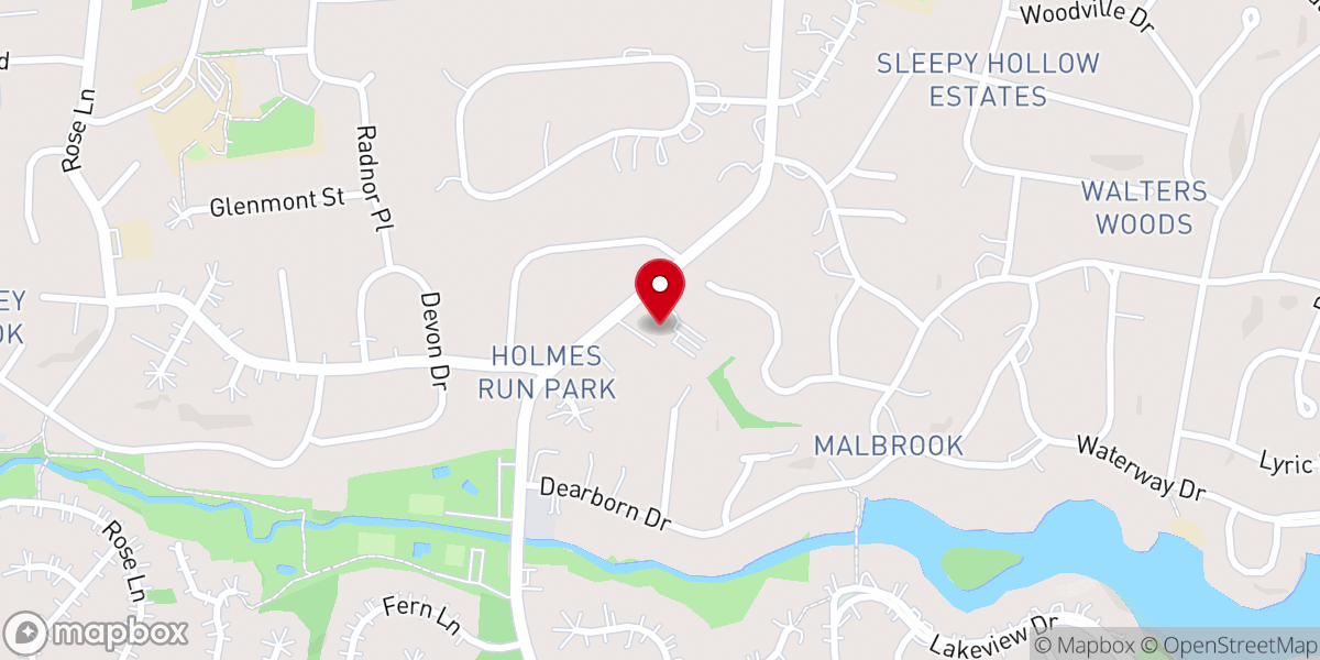 Map showing location of Sleepy Hollow United Methodist Church