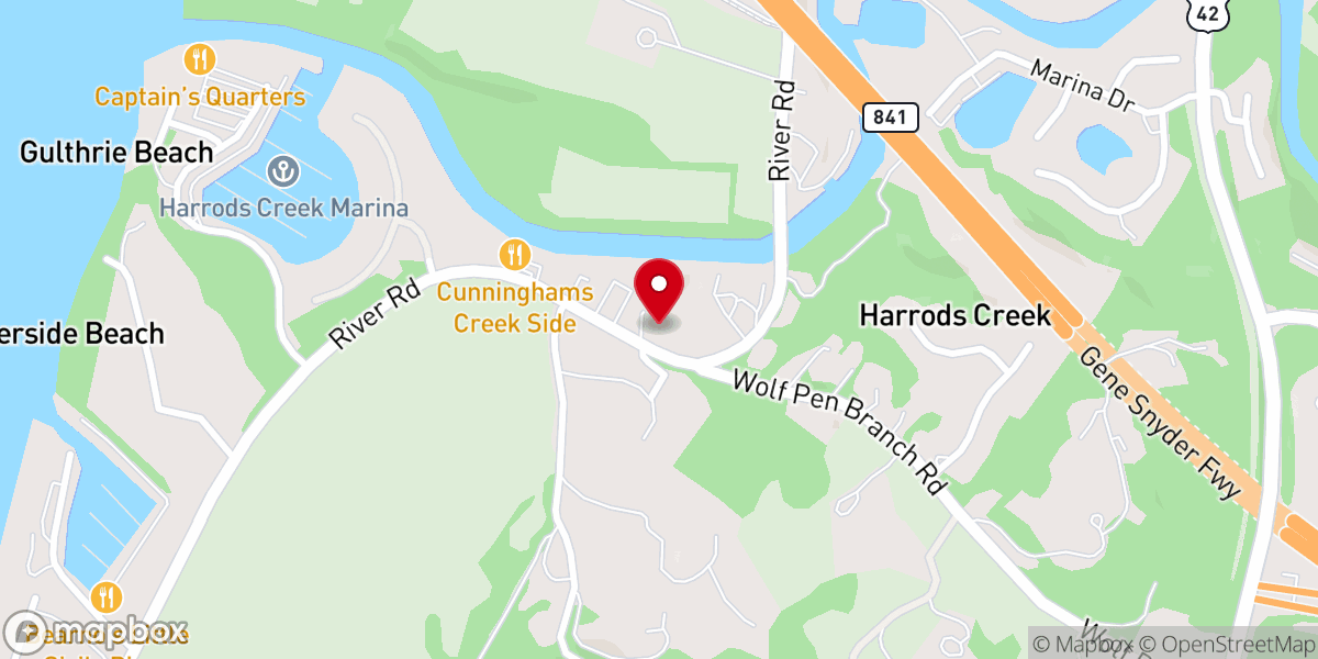 Map showing location of Harrods Creek