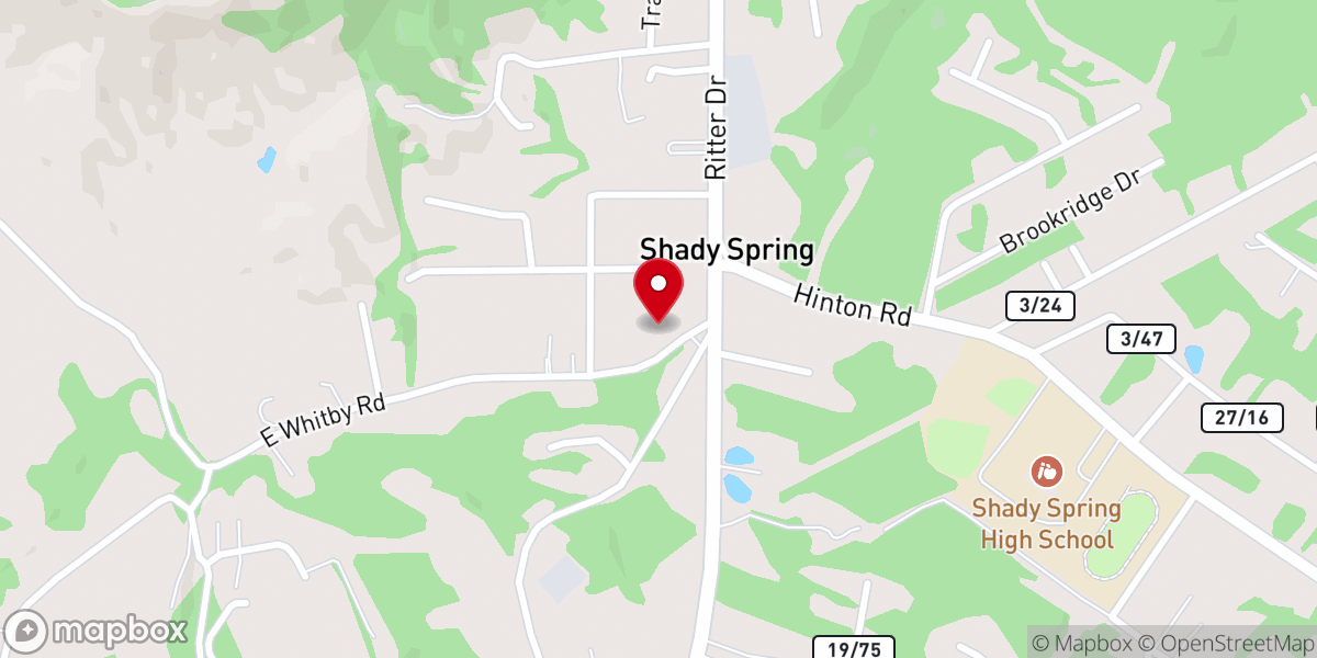 Map showing location of Trinity Presbyterian Church