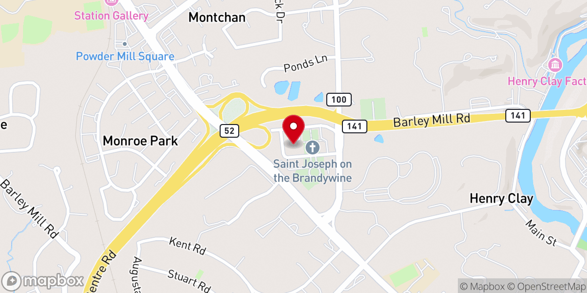 Map showing location of St. Joseph on the Brandywine Roman Catholic Church