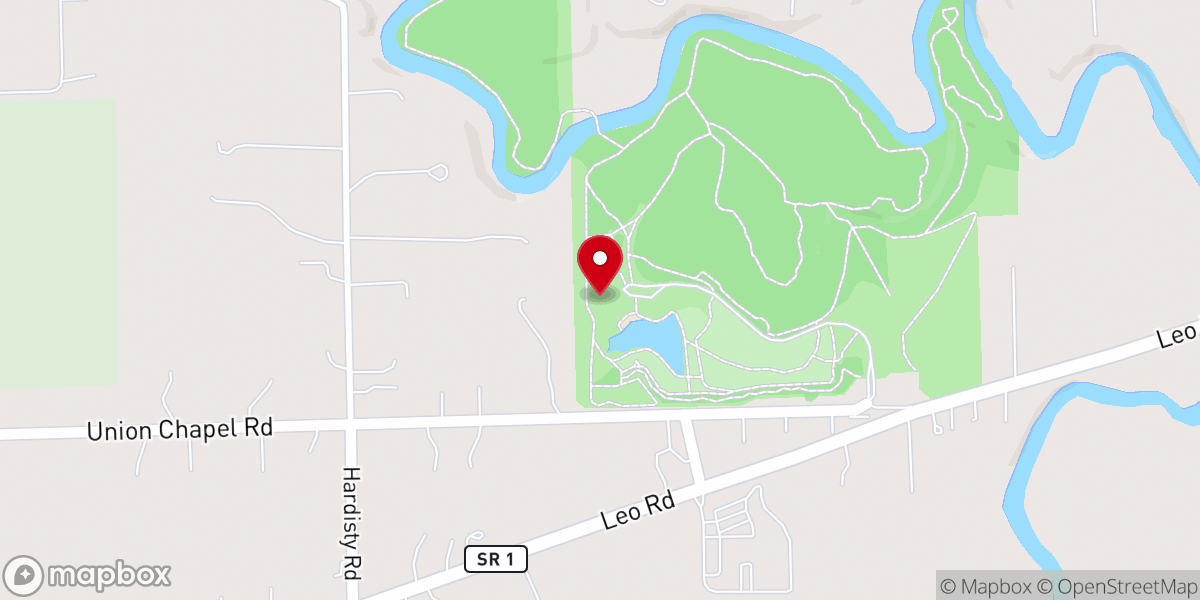 Map showing location of Metea County Park
