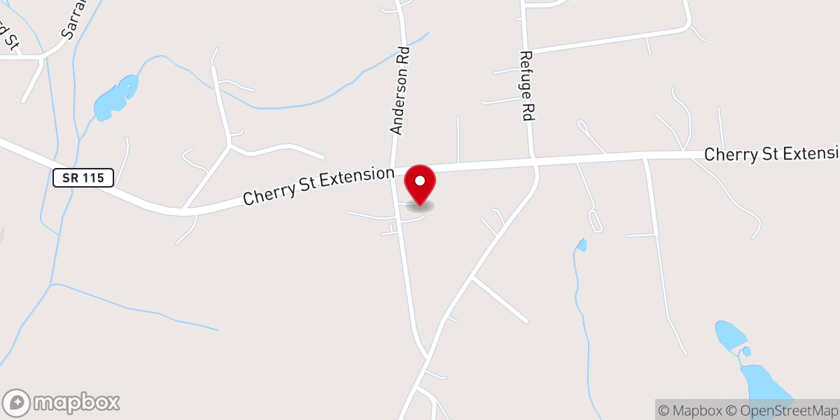 Map showing location of Center of Faith Church