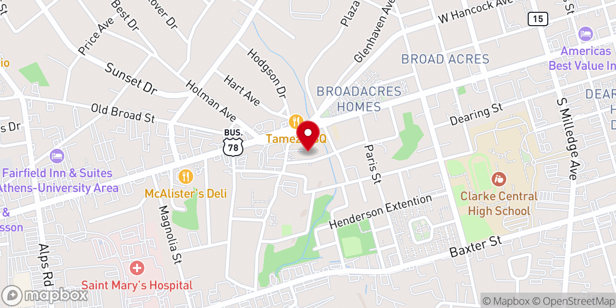 Map showing location of Hill Chapel Baptist Church