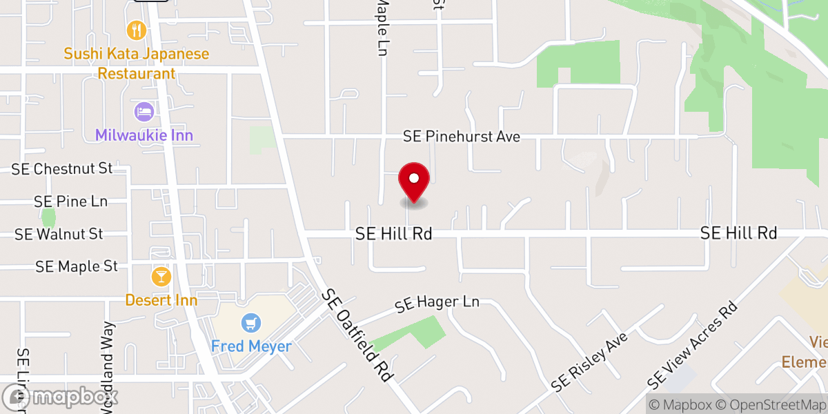 Map showing location of Faith on Hill Church - Milwaukie Oregon