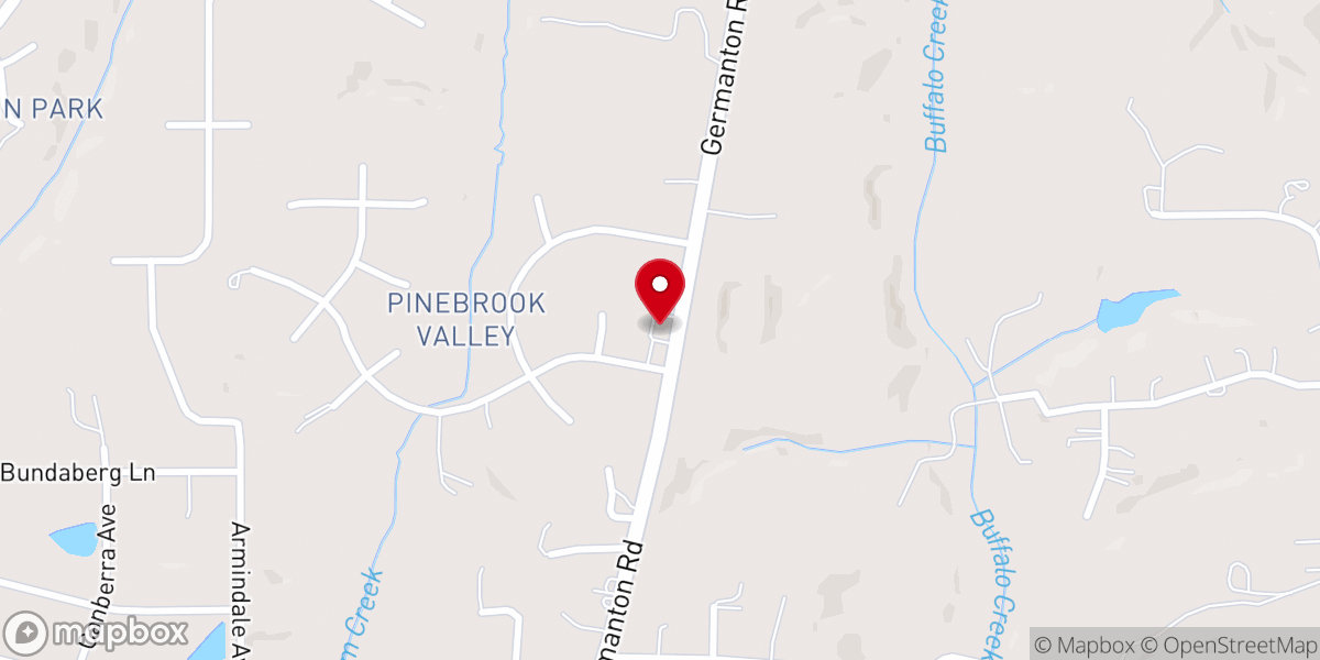 Map showing location of Hickory Ridge United Methodist