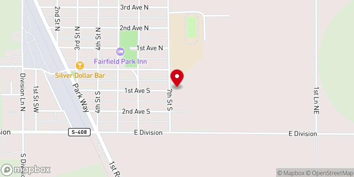 Map showing location of St John Lutheran Church