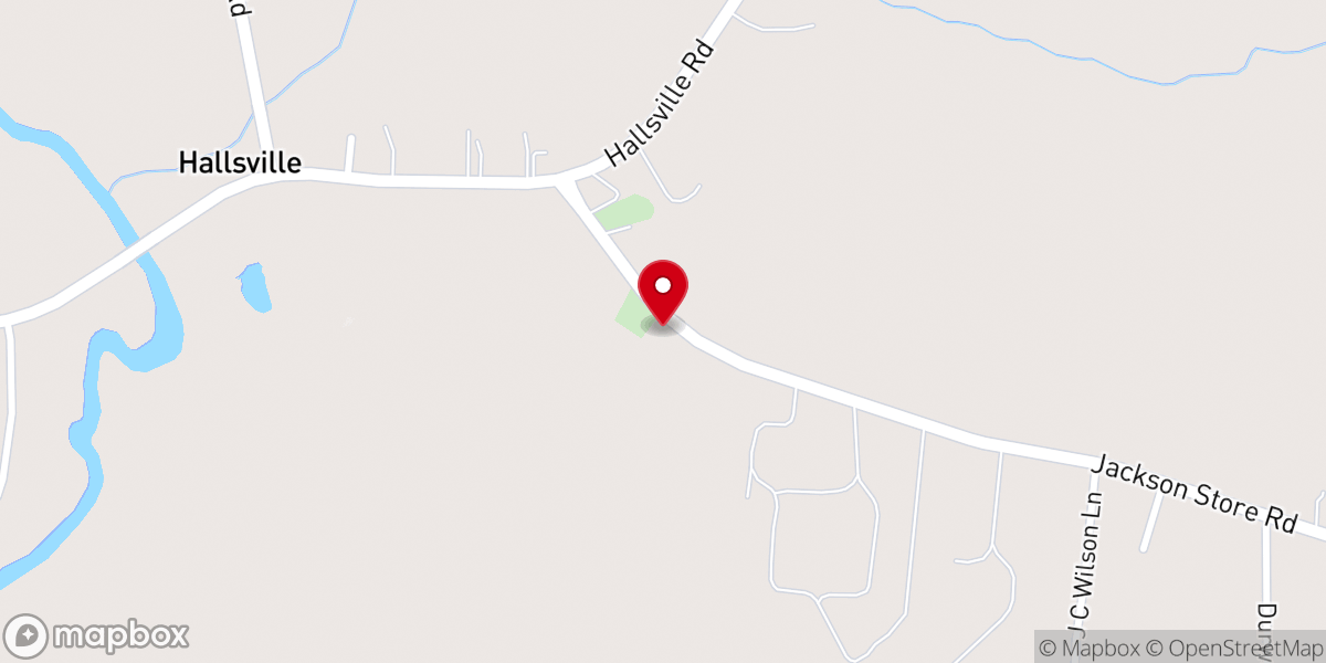 Map showing location of Hallsville Missionary Baptist Church