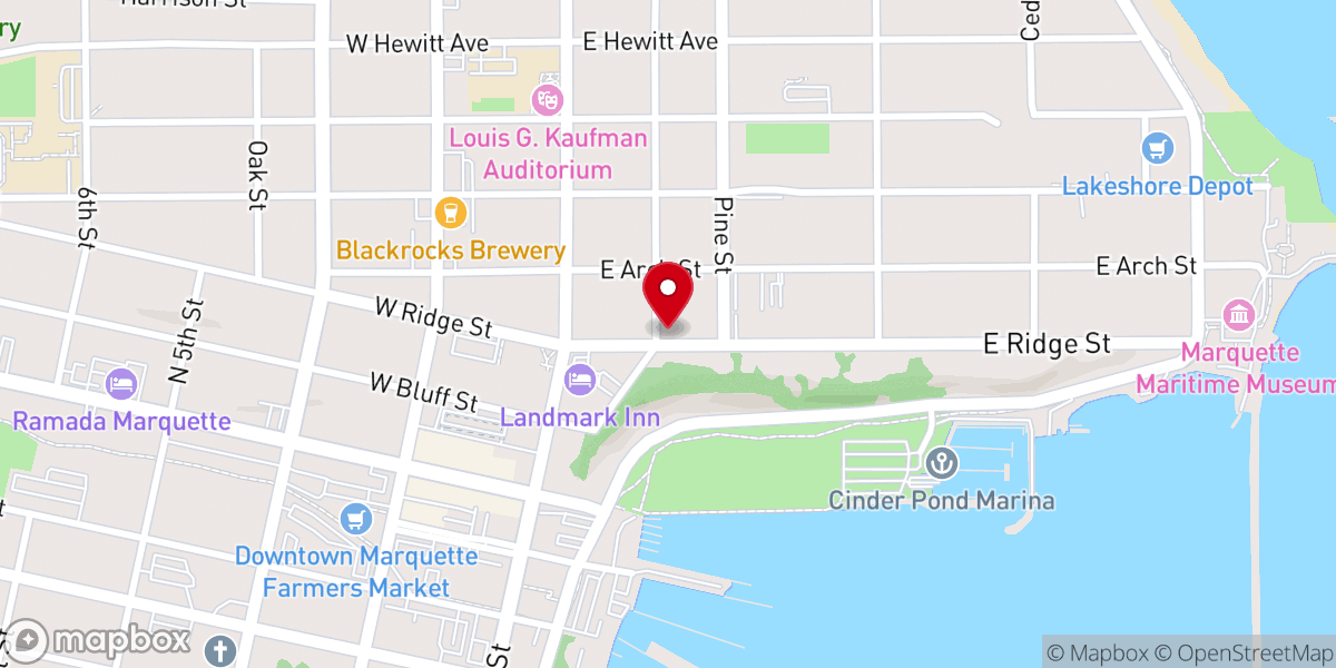Map showing location of St. Paul's Episcopal Church