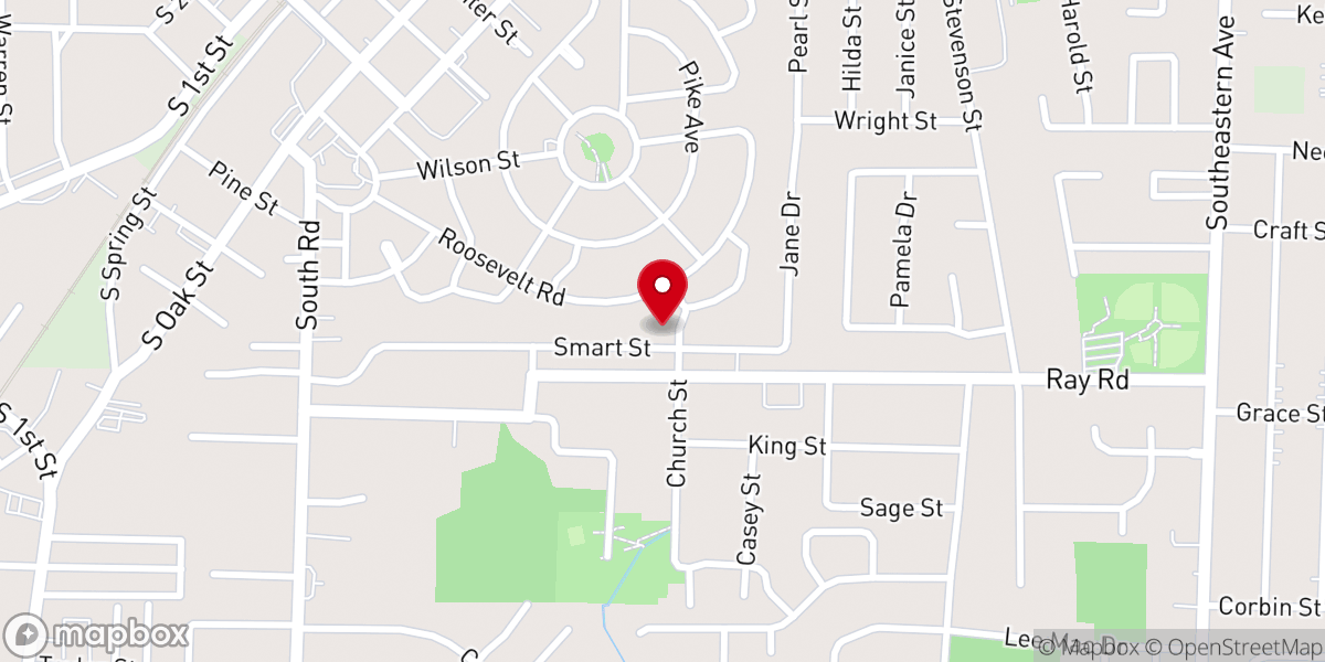 Map showing location of Jacksonville Community Worship Center