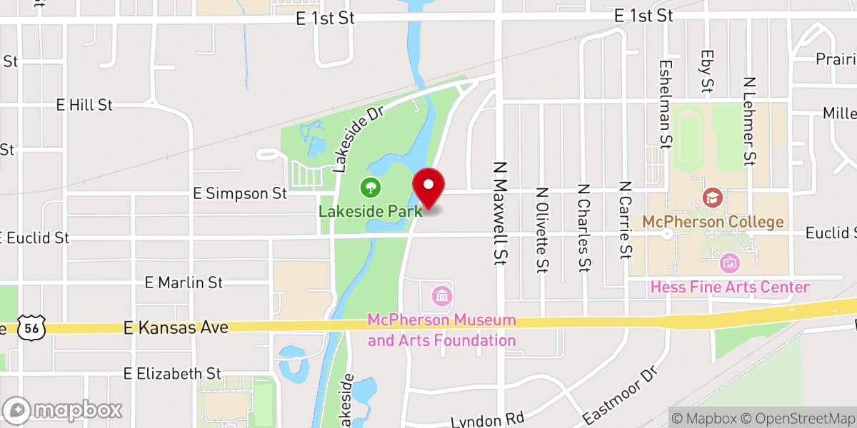 Map showing location of Lakeside Cabin