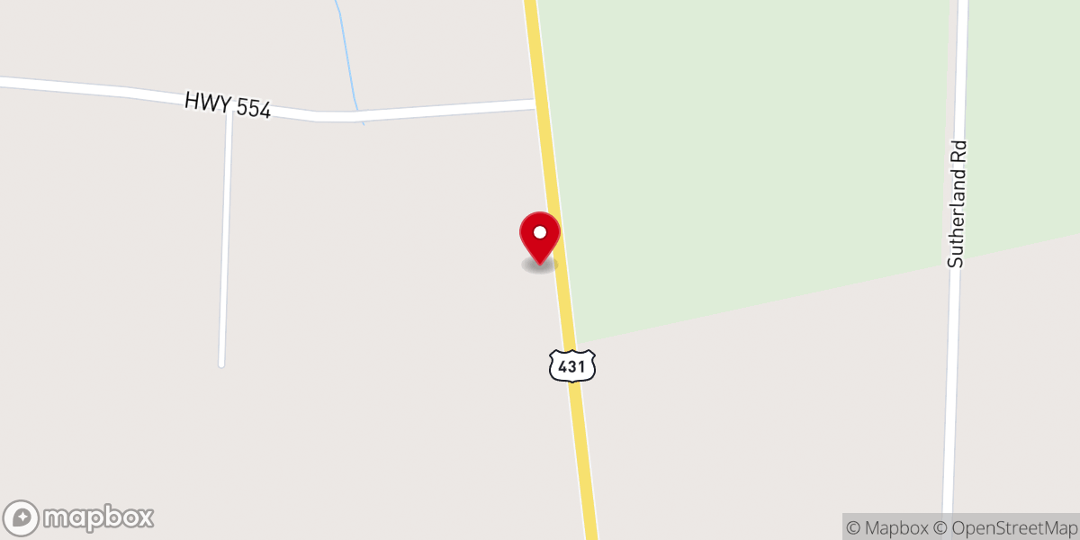 Map showing location of Panther Creek Baptist Church