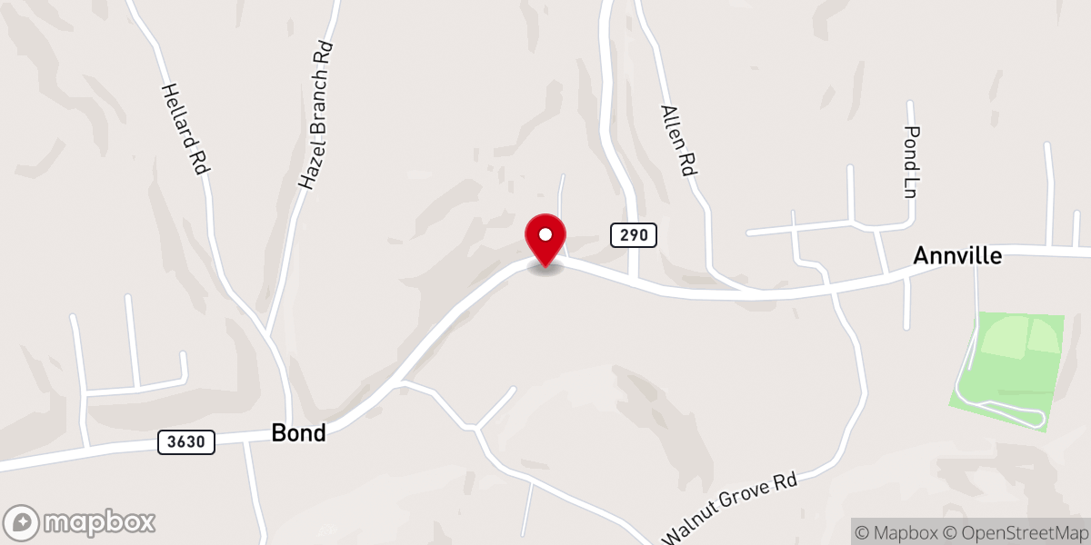 Map showing location of Bond Pentecostal Holiness Church