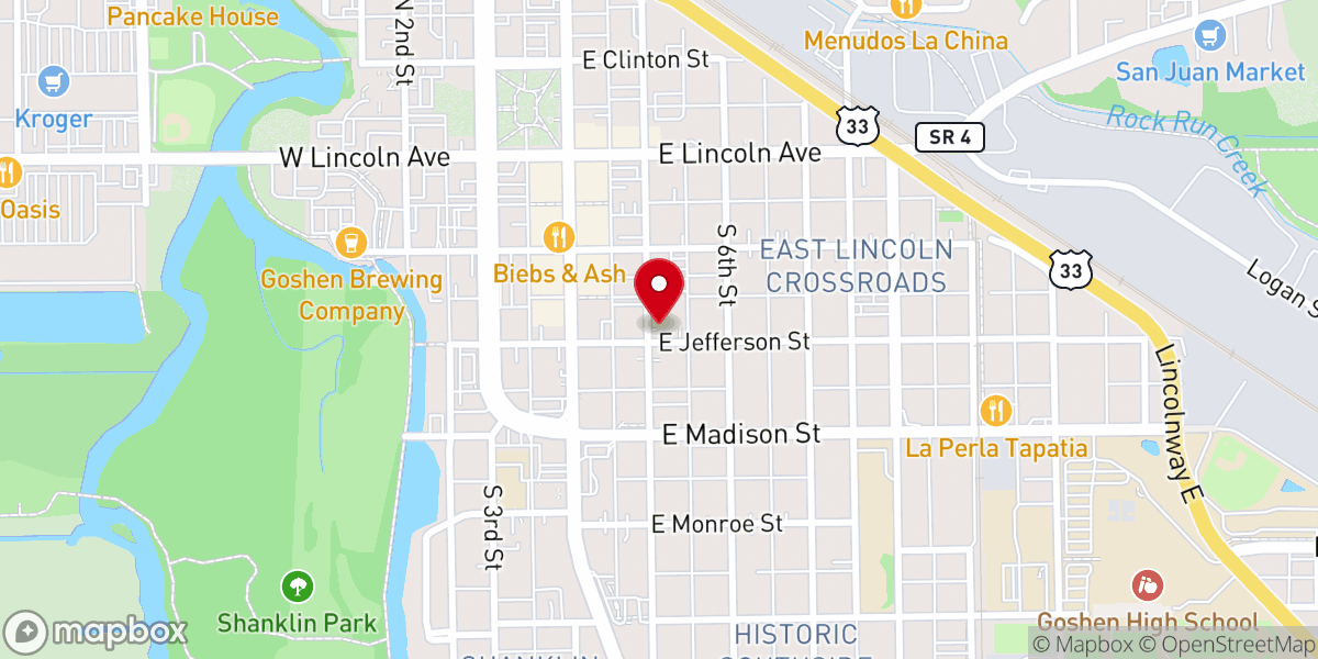 Map showing location of Goshen First Church