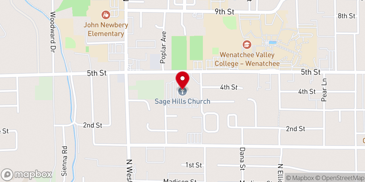 Map showing location of Sage Hills Church