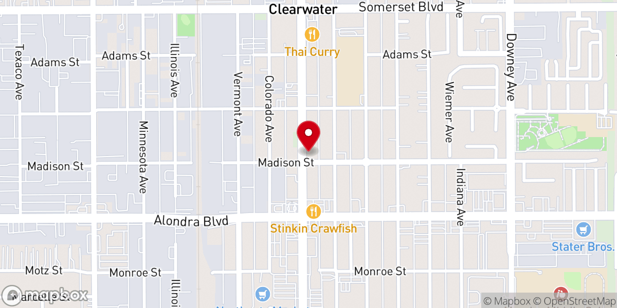 Map showing location of Paramount New Commandment Baptist Church