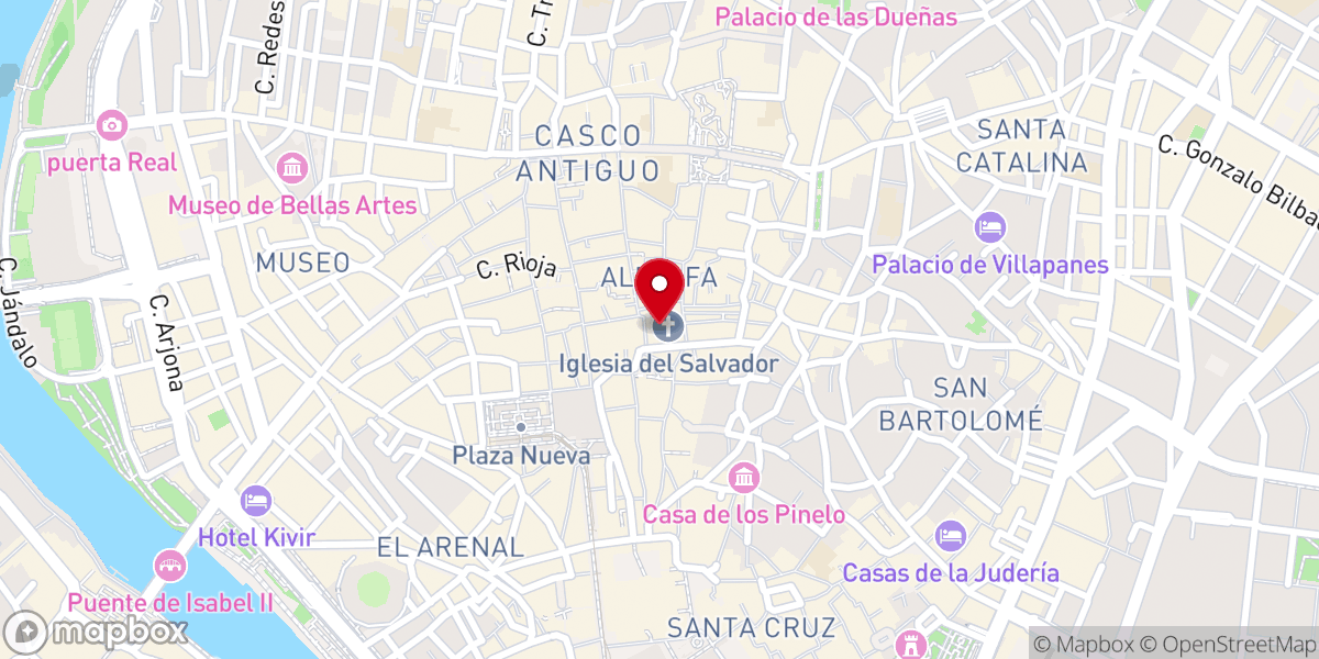 Map showing location of Iglesia Colegial del Divino Salvador