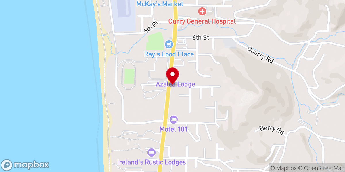 Map showing location of First Pentecostal Church of Curry County