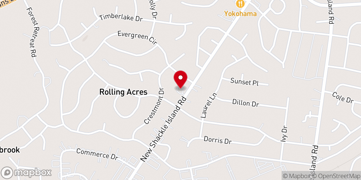 Map showing location of Hendersonville Free Will Baptist
