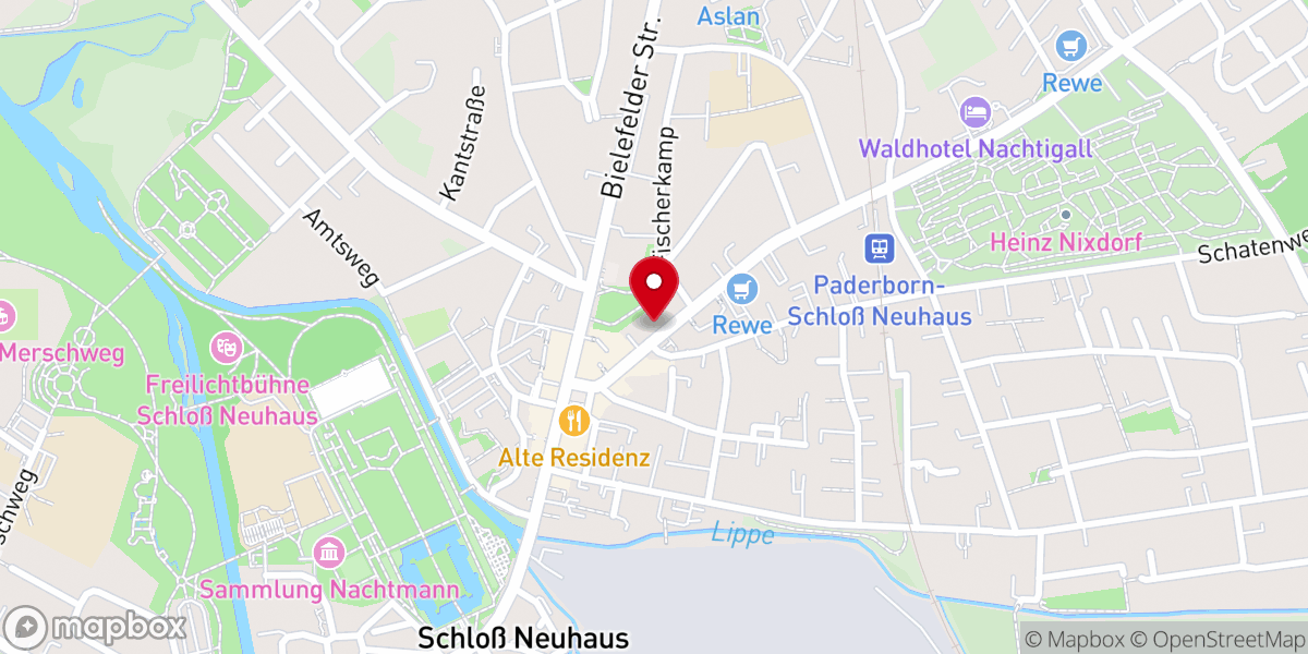 Map showing location of Gemeindebüro - Ev. Kirchengemeinde Schloß Neuhaus