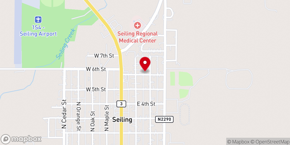 Map showing location of Baptist Church