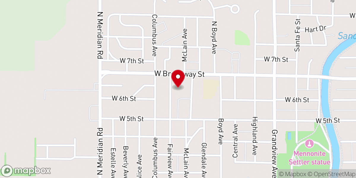 Map showing location of First Church of God