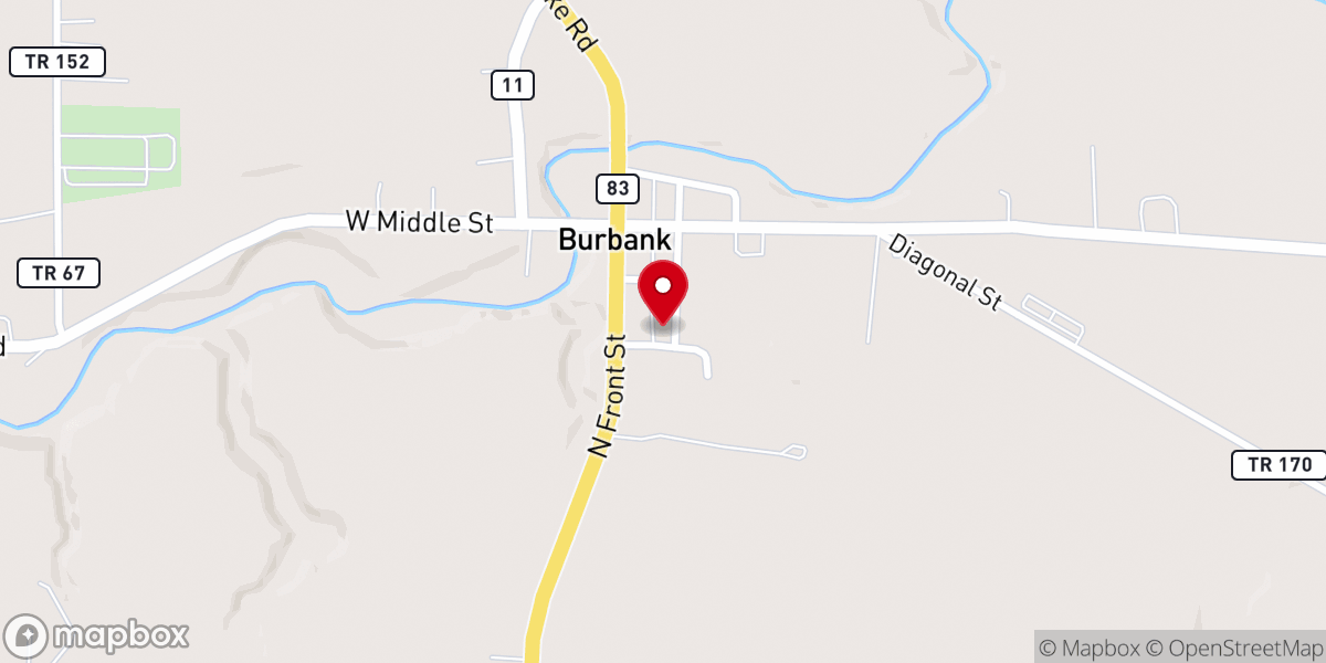 Map showing location of Trinity United Methodist Church