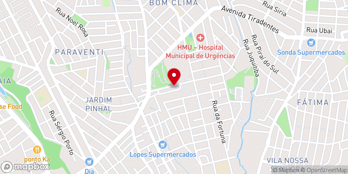 Map showing location of Igreja Evangélica Batista de Guarulhos