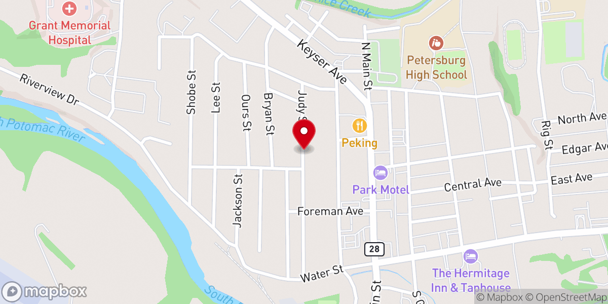 Map showing location of Bethel Church of the Brethren