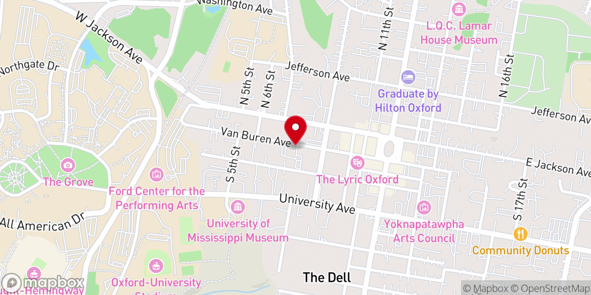 Map showing location of First Baptist Church