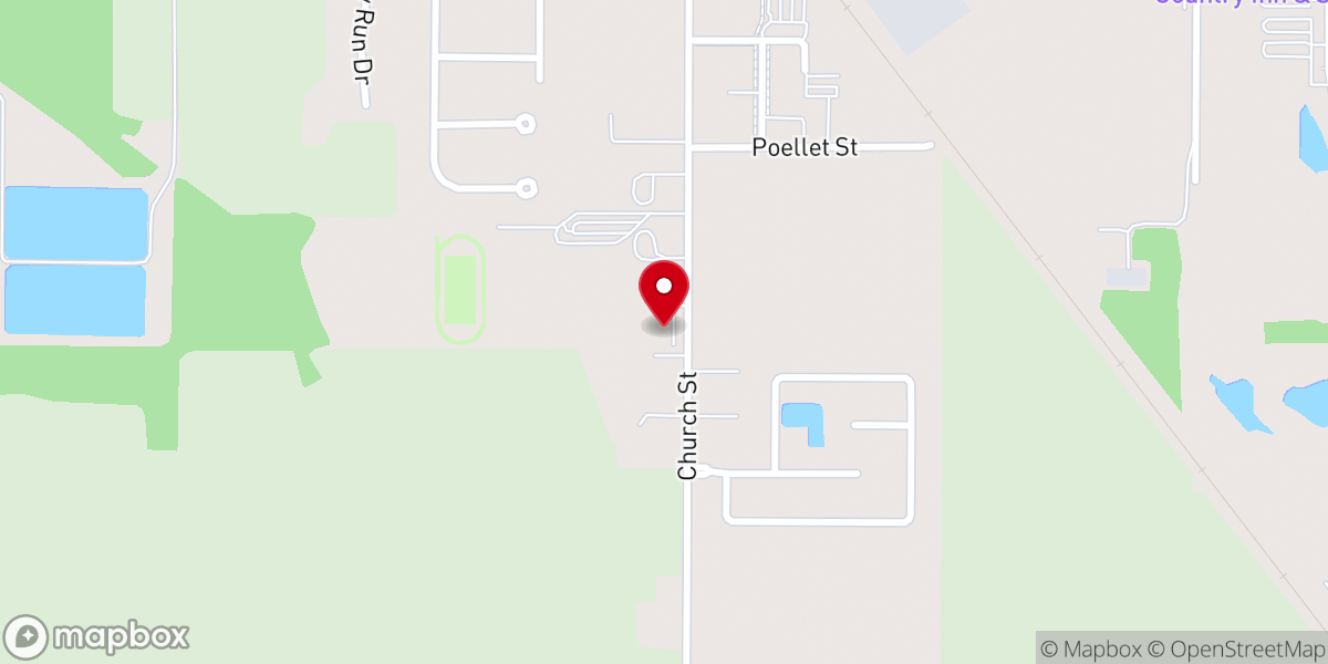 Map showing location of Panther Pack Cafe'